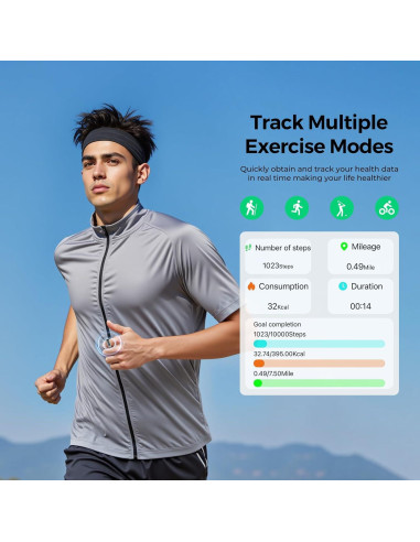 Anillo Inteligente Domhong SR08 con Pantalla LED y Monitoreo de Salud