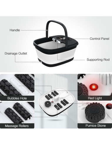 Spa de pies HOSPAN plegable con calor y masaje shiatsu