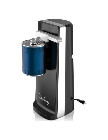 Abridor de Latas Eléctrico Davivy 3 en 1 Acero Inoxidable Negro