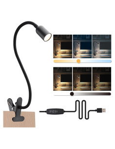 Luz LED de Lectura Clip-On DAMI con Cuello Flexible 3W