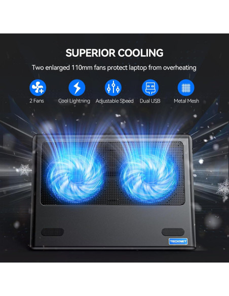 Base de Enfriamiento TECKNET para Laptop 12-16" Ajustable