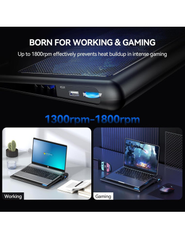 Base de Enfriamiento TECKNET para Laptop 12-16" Ajustable