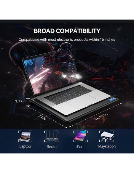 Base de Enfriamiento TECKNET para Laptop 12-16" Ajustable