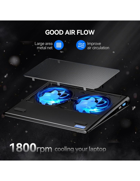 Base de Enfriamiento TECKNET para Laptop 12-16" Ajustable