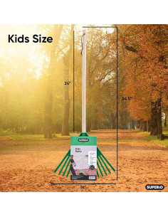 Rastrillo de Hojas Superio para Niños con Mango de Madera 87 cm 2