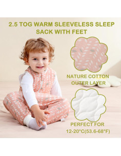 Saco de dormir invierno 2.5 TOG con pies 100% algodón orgánico M 2