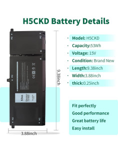 Batería H5CKD 53Wh 15V para Dell Inspiron y Latitude 2