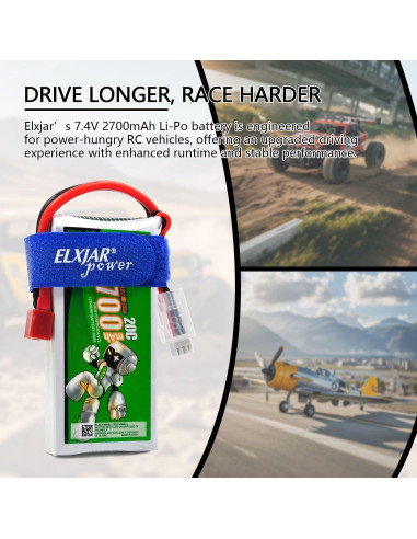 Batería Li-Po 7.4V 2700mAh 20C Elxjar para WLTOYS 12428