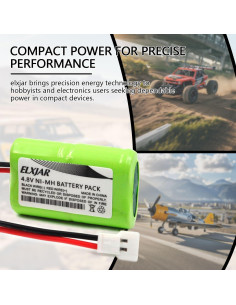 Batería Recargable NiMH 4.8V 150mAh elxjar para DYNB0008 2
