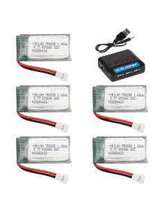 Batería Lipo 3.7V 400mAh VBILUM para Drones y Aviones RC (5PCS)