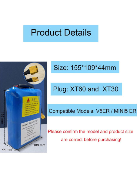 Batería de Reemplazo 36V 8000mAh Li-ion para Patinetes Meepo