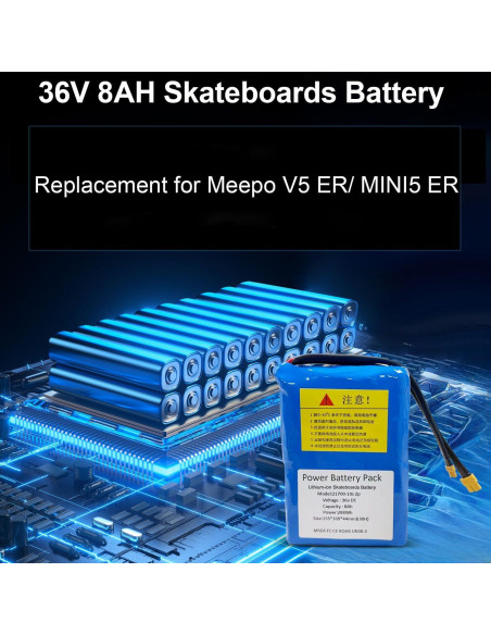 Batería de Reemplazo 36V 8000mAh Li-ion para Patinetes Meepo