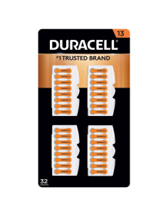 Baterías para Audífonos Duracell Naranja Tamaño 13 - 32 Unidades