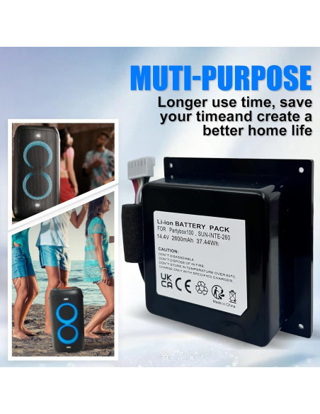 Batería de Reemplazo BooNer para JBL PartyBox 100 14.4V 2600mAh