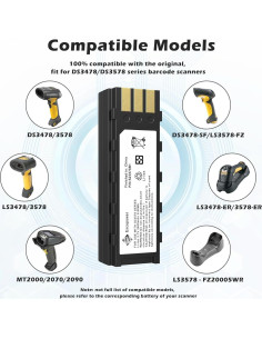 Batería de Reemplazo Zebra Symbol DS3478 67.6g 21-62606-01 2