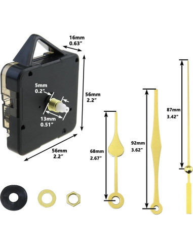 Mecanismo de Reloj Silencioso LUORNG para DIY 12mm AA