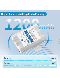 Paquete de 2 Baterías BATT3R 1200mAh para Walkie-Talkie Midland 2