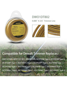 Línea de Desmalezadora Dewalt DWO1DT801 DWO1DT802 0.20cm x 68.58m 2