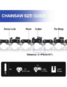 Cadena de sierra de 6 pulgadas PANZHENG - 4 piezas de acero 2