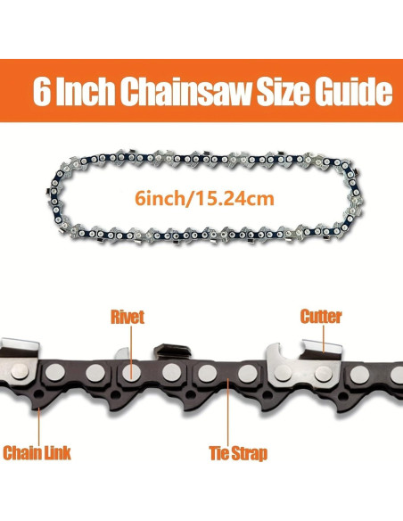 Cadenas de Reemplazo para Mini Motosierra UYEIKMLOP 10 y 15 cm