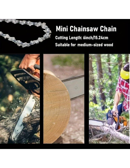 Cadenas de Reemplazo para Mini Motosierra UYEIKMLOP 10 y 15 cm