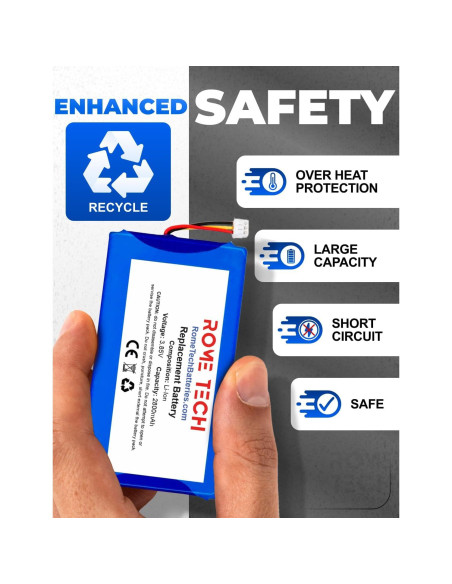 Batería de Reemplazo Rome Tech para Monitor Bebé DXR-8 Pro 2800mAh