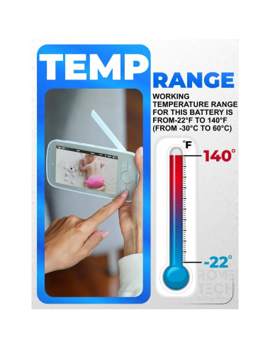 Batería de Reemplazo Rome Tech para Monitor Bebé DXR-8 Pro 2800mAh