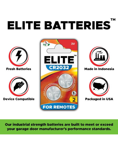 Batería de Reemplazo para Control Remoto de Puerta de Garaje Elite