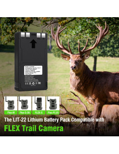 Paquete de 2 Baterías Recargables LIT-22 7000mAh para Cámara 2
