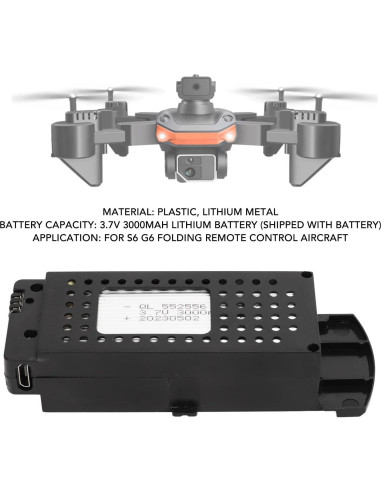 Batería de Litio 3.7V 3000mAh para Drone RC S6 Yoidesu
