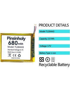 Batería TL284443 Pinsinholy para Termostato Nest 2da 3ra Gen 2