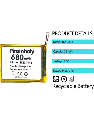 Batería TL284443 Pinsinholy para Termostato Nest 2da 3ra Gen