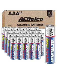 Pilas Alcalinas ACDelco AAA 24 Unidades 10 Años Duración