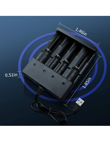 Juego de Cargador Recargable 18650 Bestsalelink - 6 Piezas