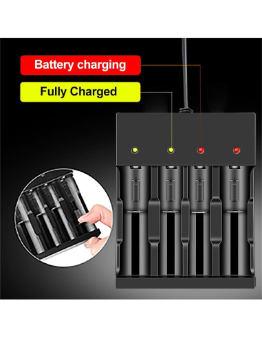 Juego de Cargador Recargable 18650 Bestsalelink - 6 Piezas