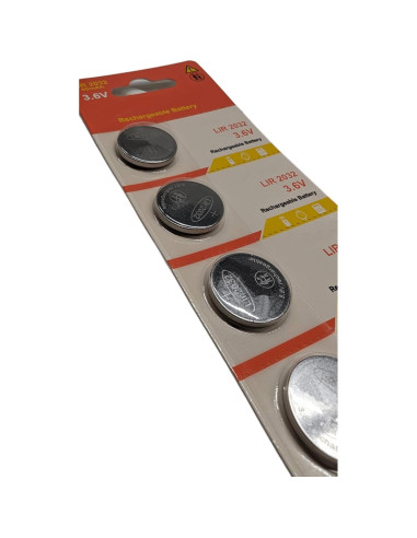 5 Baterías Recargables LIR2032 Milestock 3.6V 40mAh