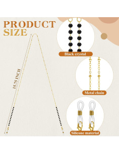 Cadena de Gafas Frienda 6 Pcs Soporte de Perlas Coloridas 2
