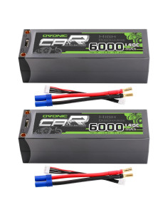 Batería LiPo OVONIC 4S 6000mAh 15.2V 140C RC - Paquete de 2