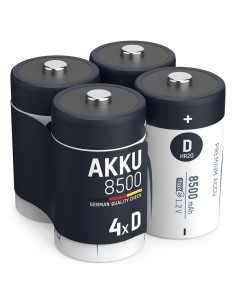 Baterías D recargables ANSMANN 8500mAh NiMH - Paquete de 4