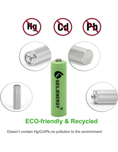 Baterías Recargables AA Ni-MH 600mAh GEILIENERGY - Paquete de 12