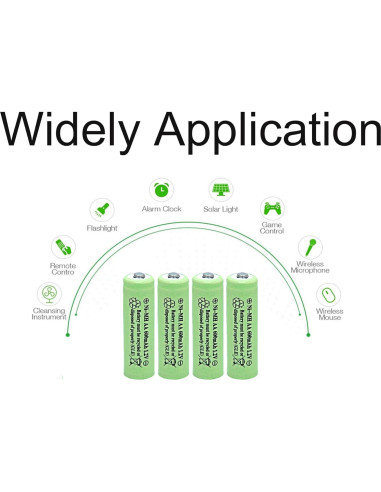 Baterías Recargables AA Ni-MH 600mAh GEILIENERGY - Paquete de 12