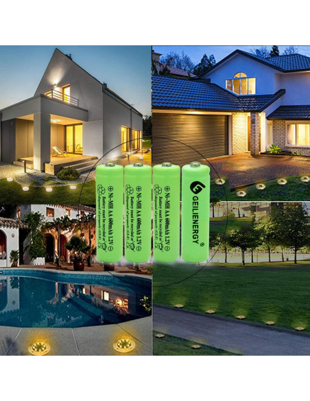 Baterías Recargables AA Ni-MH 600mAh GEILIENERGY - Paquete de 12