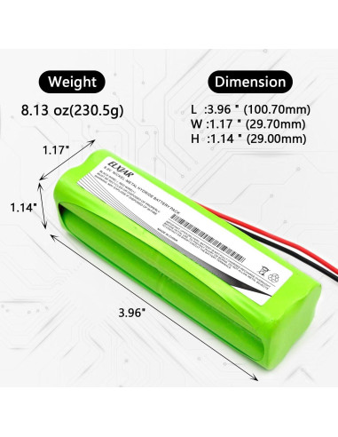 Batería NiMH 9.6V 2000mAh elxjar para RC Futaba y Hitec - 2 Pack