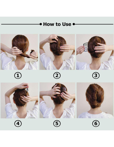 6 Peines Laterales de Metal La Jolie Jasmin - 2 Tamaños