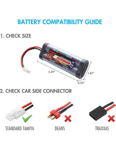 Batería NiMH 7.2V 3000mAh Tenergy + Cargador Universal RC 2
