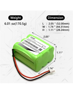 Batería recargable Ni-MH 7.2V 2200mAh elxjar para 2GIG 2