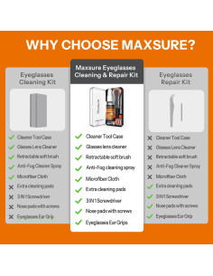 Kit de Limpieza de Gafas Maxsure 8 en 1 Antivaho 24H 2