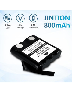 Paquete de 2 Baterías Ni-MH 4.8V 800mAh JINTION para Uniden 2