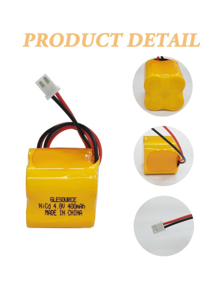 Batería Recargable Ni-CD XUNTU 4.8V 400mAh para Luz de Emergencia (2 Paquete)