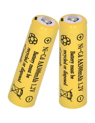 16 Baterías Recargables AA 300mAh Ni-CD 1.2V para Luces Solares